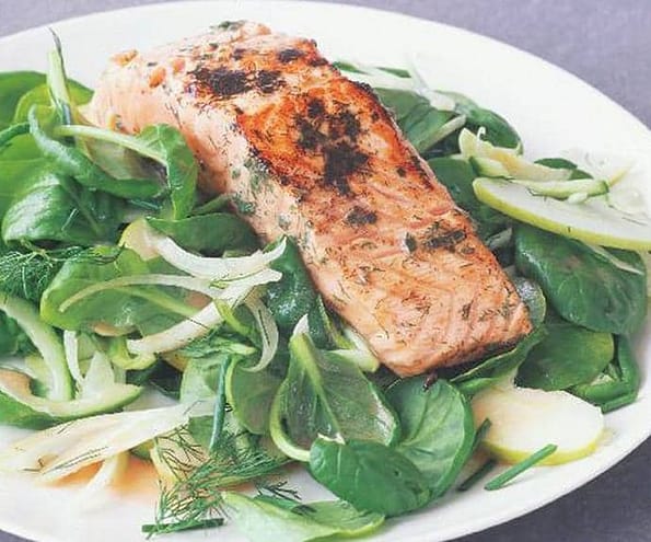 salmon steaks with fennel salad